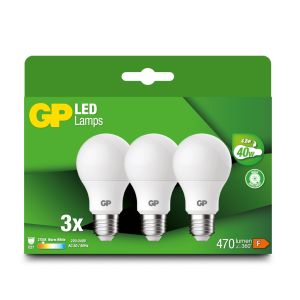 GP 3 kpl LED -pallolamppu, E27, 5.8W (40W), 470lm